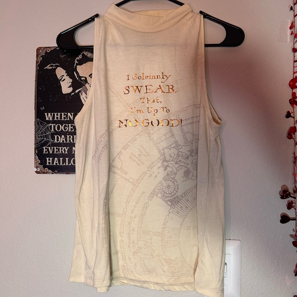 Cream Graphic Tank Top